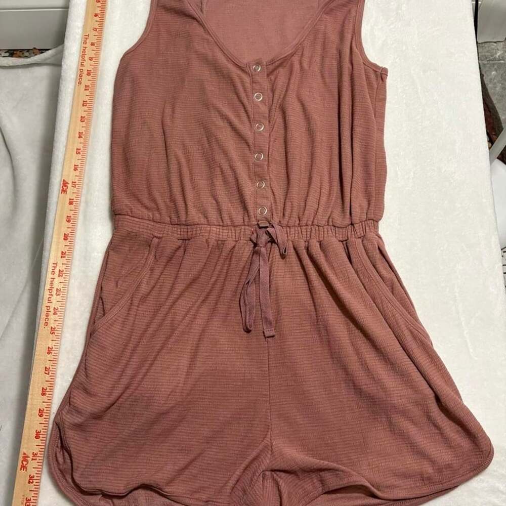 New In Brown Striped Romper Size M